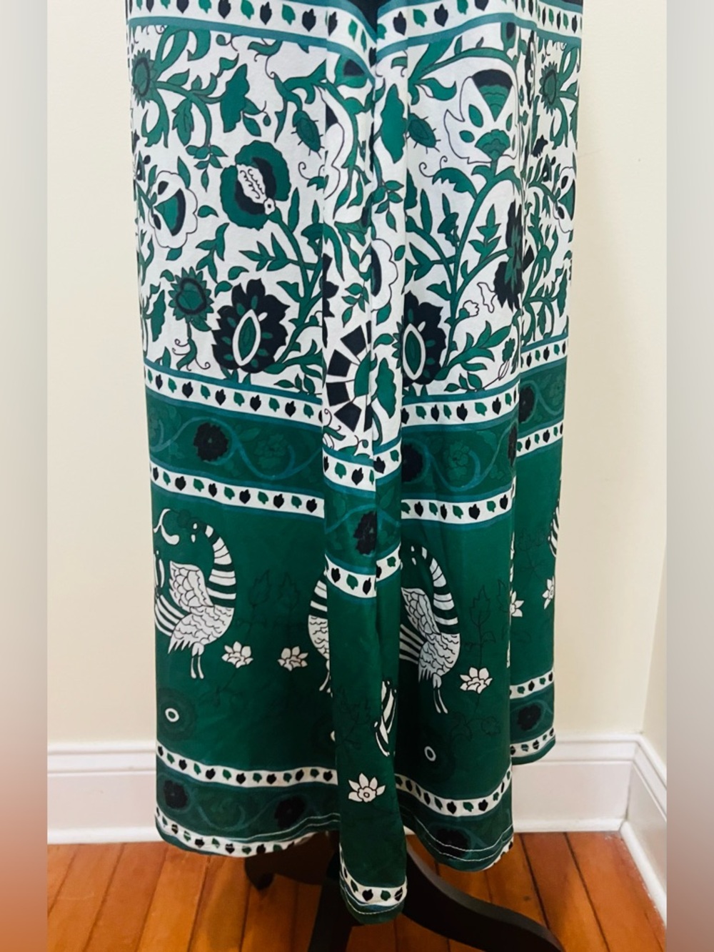 Green Boho Sleeveless Dress Soft Stretch A Line Sz Large - Picture 6 of 13